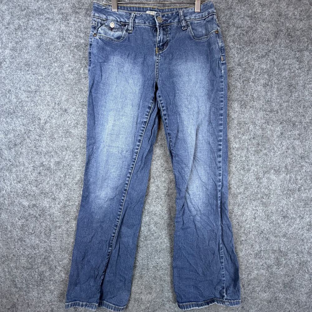 Y2K Fashion Bug Bootcut Leg Jeans Womens 8 Blue Cotton‎ Stretch Low Rise